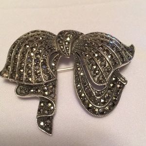 Judith Jacks Sterling Silver Marcasite Bow Tie